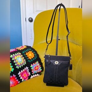 Coach Black Crossbody Bag with Gold Accents